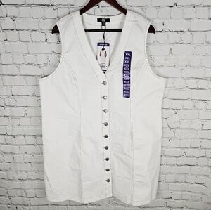 FRYE | button up sleeveless denim jean mini dress